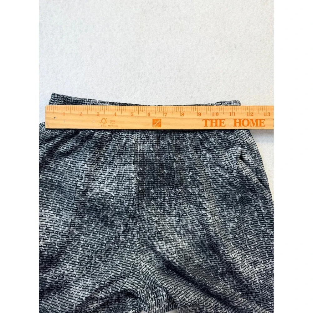 Nike Mens Monogram Logo Athletic Shorts Black Grey White Elastic Waist Size XL